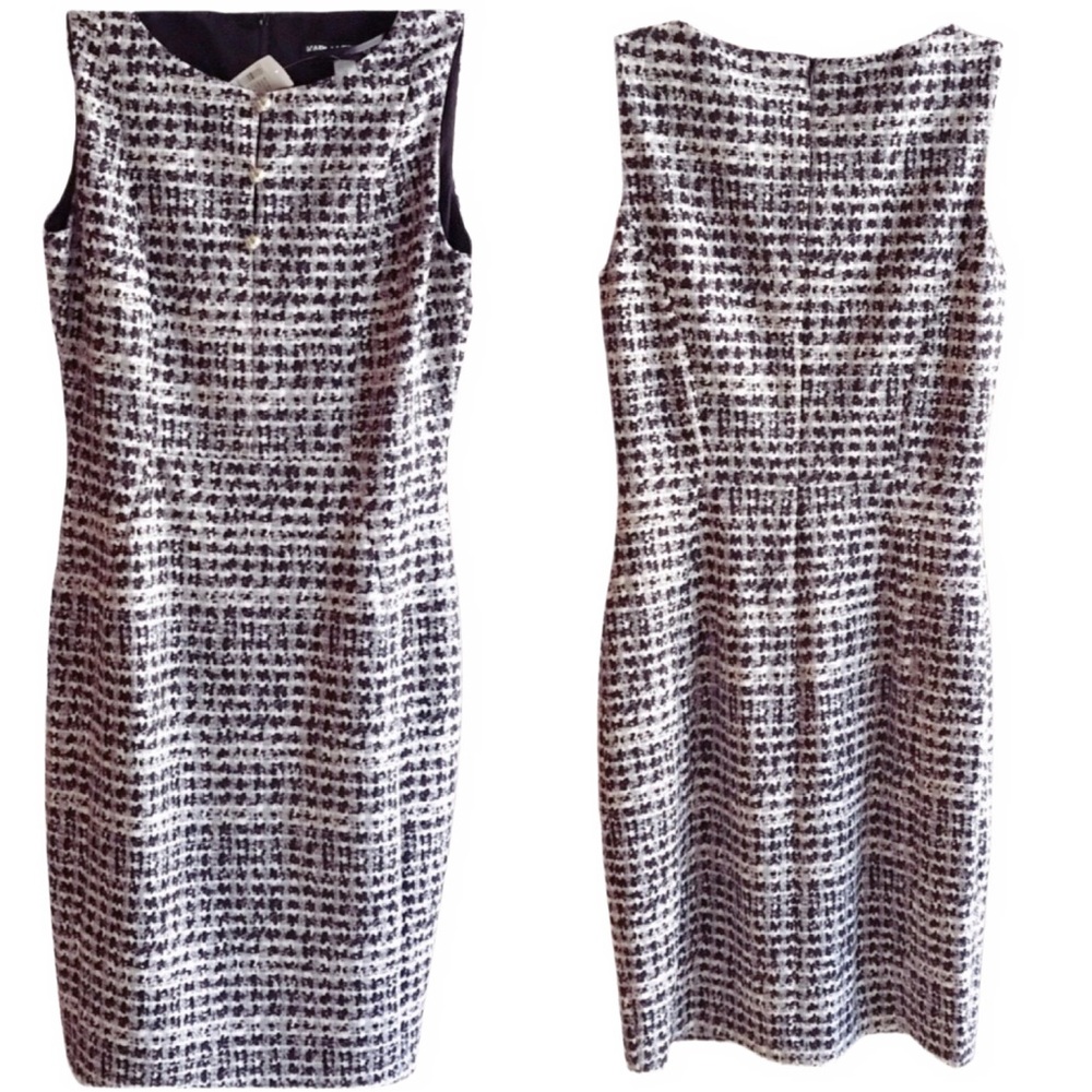 KARL LAGERFELD PINK/BLACK/ WHITE SLEEVELESS SHIFT DRESS DATE/ EVENING OUT